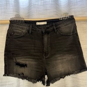 KanCan Black Destructed Shorts size 30; worn maybe 3-4 times!